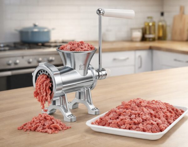 Manual Meat Mincing Machine – Strong Aluminium Hand Grinder for Home Kitchen
