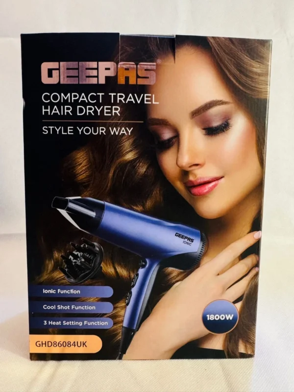 Geepas GHD86084UK 1800W Ionic Hair Dryer – 3 Heat Settings & 2 Speeds