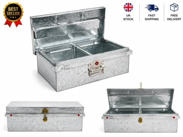 Galvanised Steel Storage Trunk – Lockable Heavy Duty Metal Storage Box