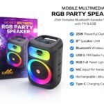 25W RGB party speaker with 8-inch Bluetooth karaoke speaker