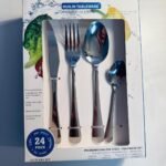 HUILIN 24 Piece Stainless Steel Cutlery Set for 6 People