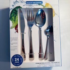 HUILIN 24 Piece Stainless Steel Cutlery Set for 6 People