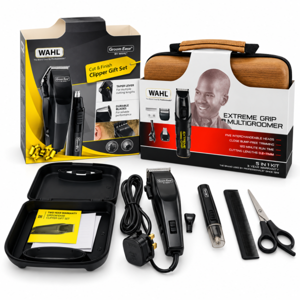 Wahl GroomEase Cut & Finish Hair Clipper Gift Set with Storage Case